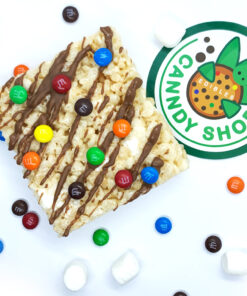 Canndy Shop Edibles THC Rice Krispie Squares with Chocolate Drizzle Mini MMs Creative