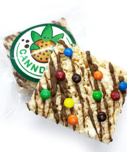Canndy Shop Edibles THC Rice Krispie Squares with Chocolate Drizzle Mini MMs Package