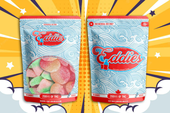 Eddies Gummy Candy Edibles fuzzy peach watermelons