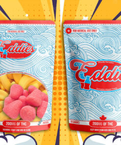 Eddies Gummy Candy Edibles strawberry and banana marshmellows
