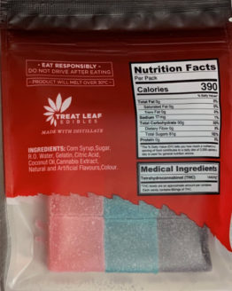 Treat Leaf Edibles Candy Bags Supreme 160mg 9 Pack Gummy Back