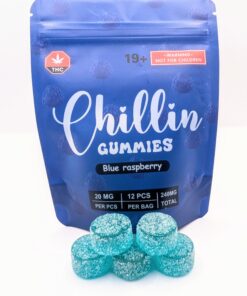 Chillin Gummies Edible 'Single Flavour' 240mg THC (12 pcs x 20mg) 34 CGBlueRaspberryBag